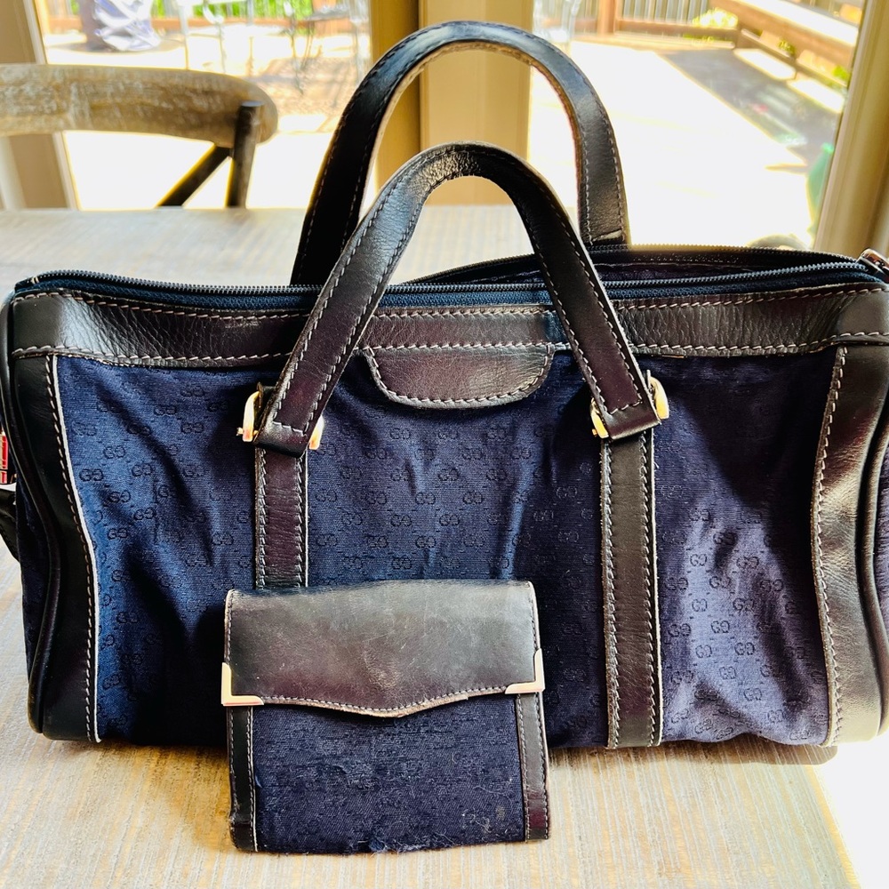 Vintage 1970’s Gucci “Boston” bag & matching wallet- RARE